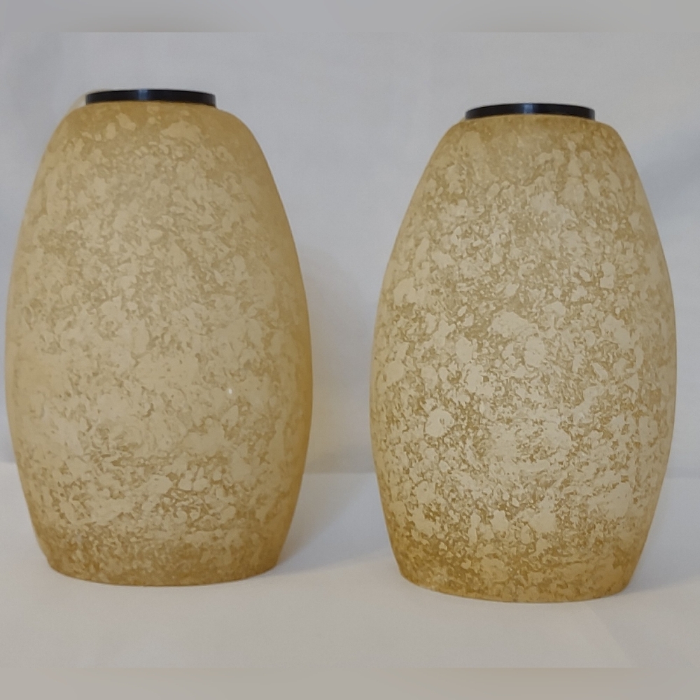 Set Of 2 Textured Glass Pendant Light Globes NEW